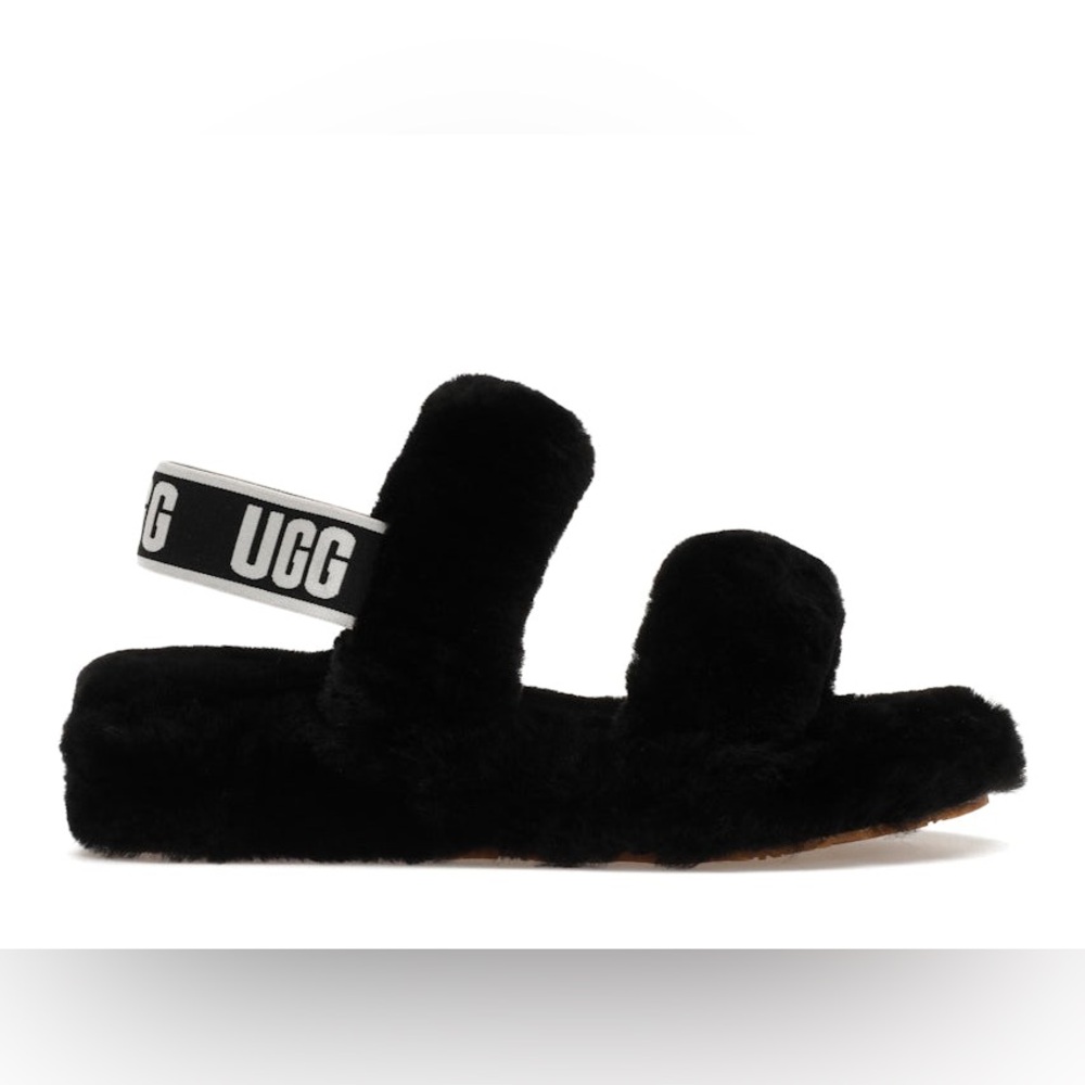 UGG Oh Yeah Slide Black Excellent Condition Size 6